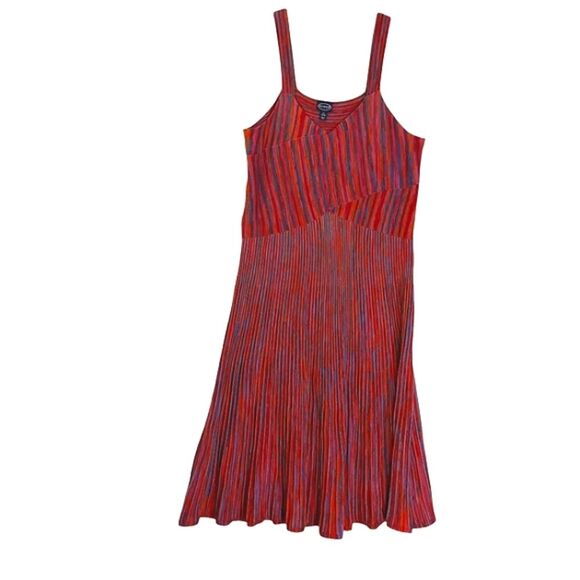 Scoop Women's Micro Striped Sleeveless Scoop Neck Knit Midi Dress XL - Picture 1 of 6